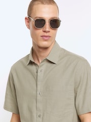 River Island Green 100% Cotton Shirt - Image 3 of 3