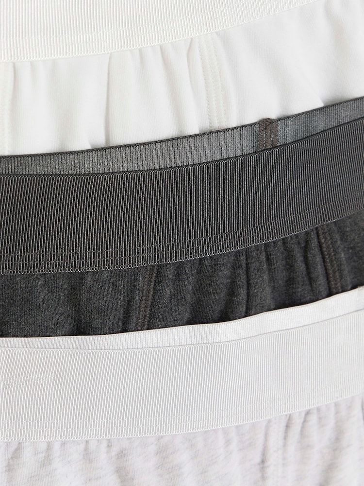 River Island Grey Blue 100% Cotton Boxers 4 Pack - Image 4 of 4