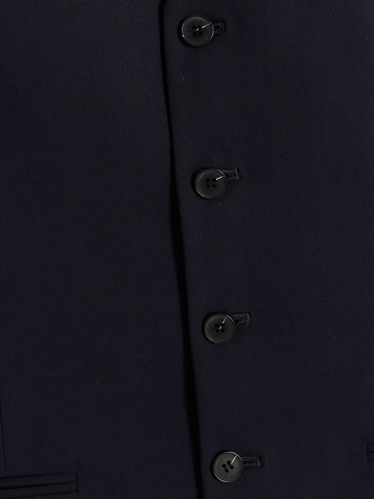 River Island Blue Plain Suit Waistcoat - Image 6 of 6