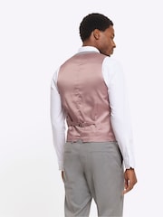 River Island Grey Plain 100% Cotton Suit Waistcoat - Image 2 of 4