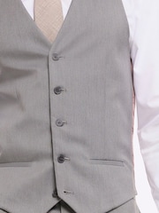 River Island Grey Plain 100% Cotton Suit Waistcoat - Image 3 of 4