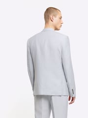 River Island Blue Slim Single Breasted Linen Suit - Image 2 of 4
