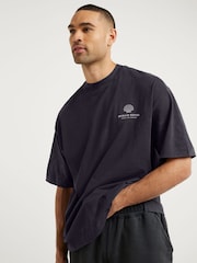 River Island Black Oversized Grand Hotel 100% Cotton T-Shirt - Image 2 of 5