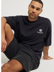 River Island Black Oversized Grand Hotel 100% Cotton T-Shirt - Image 3 of 5