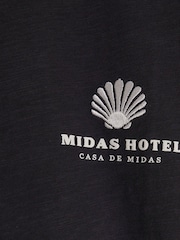 River Island Black Oversized Grand Hotel 100% Cotton T-Shirt - Image 5 of 5