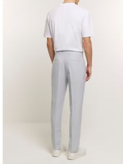 River Island Blue Slim Linen Suit: Trousers - Image 2 of 3