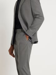 River Island Grey Chrome Slim Fit Plain Suit Jacket - Image 3 of 4