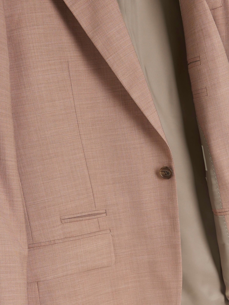 River Island Pink Single Breasted Texture Slim Fit Suit Jacket - Image 4 of 4