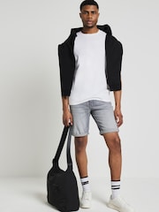 River Island Grey Slim Denim Shorts - Image 1 of 4