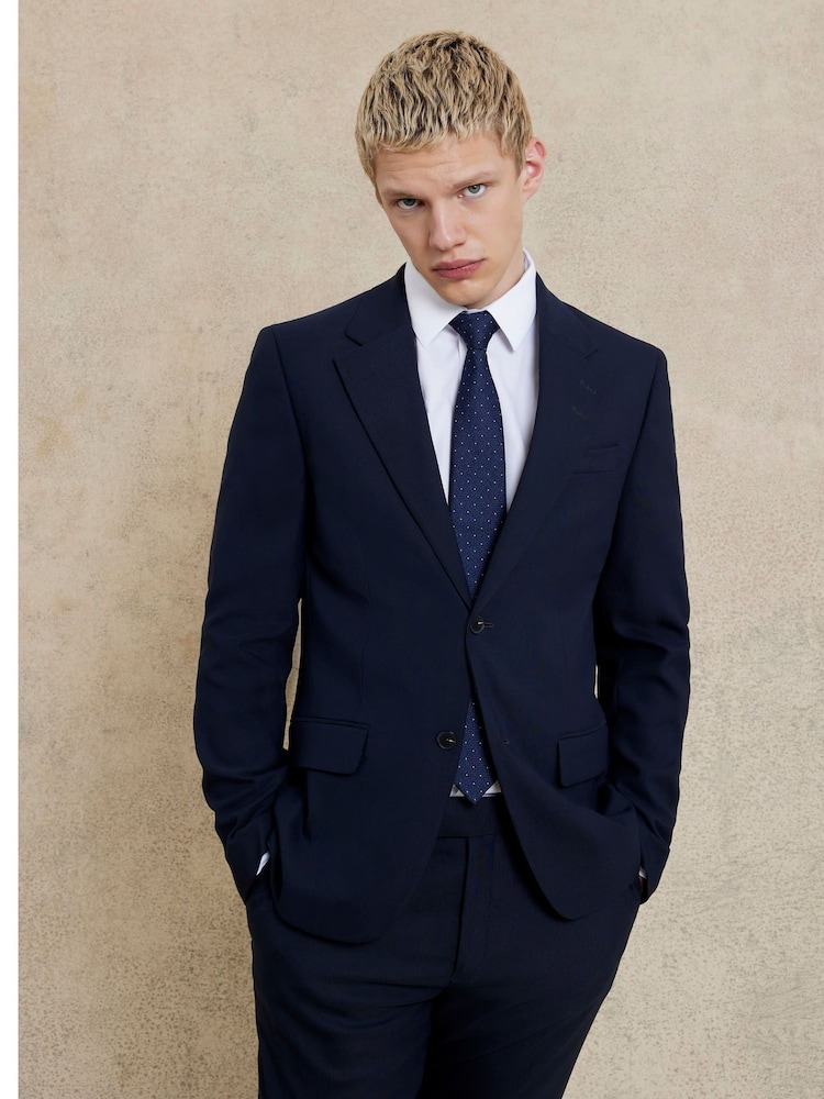 Blauw - River Island Slim Fit Plain Suit Jacket - Image 1 of 1