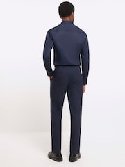 River Island Dark Blue Slim Fit Plain Suit Jacket - Image 2 of 4