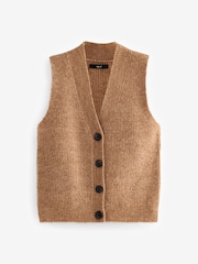 Camel Button Front Knitted Waistcoat - Image 7 of 8