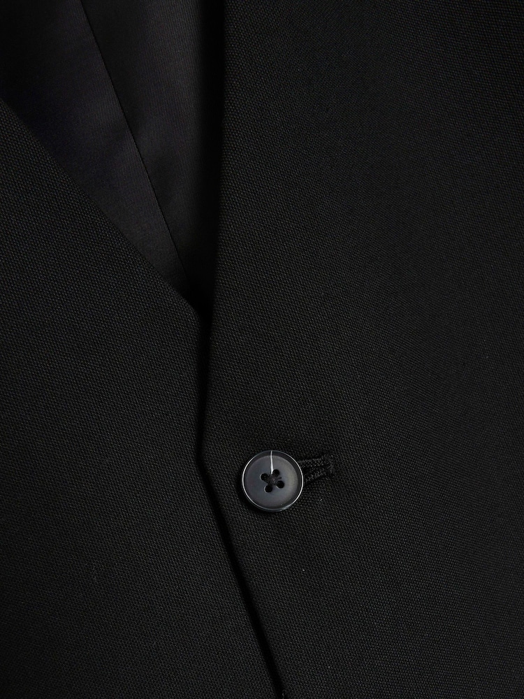 River Island Black Plain Slim Fit Suit Waistcoat - Image 4 of 4