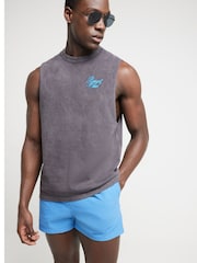 River Island Blue Regular Fit Seersucker Swim Shorts - Image 3 of 4