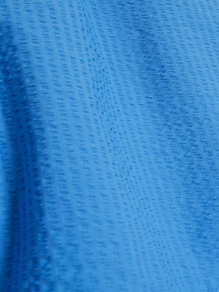 River Island Blue Regular Fit Seersucker Swim Shorts - Image 4 of 4