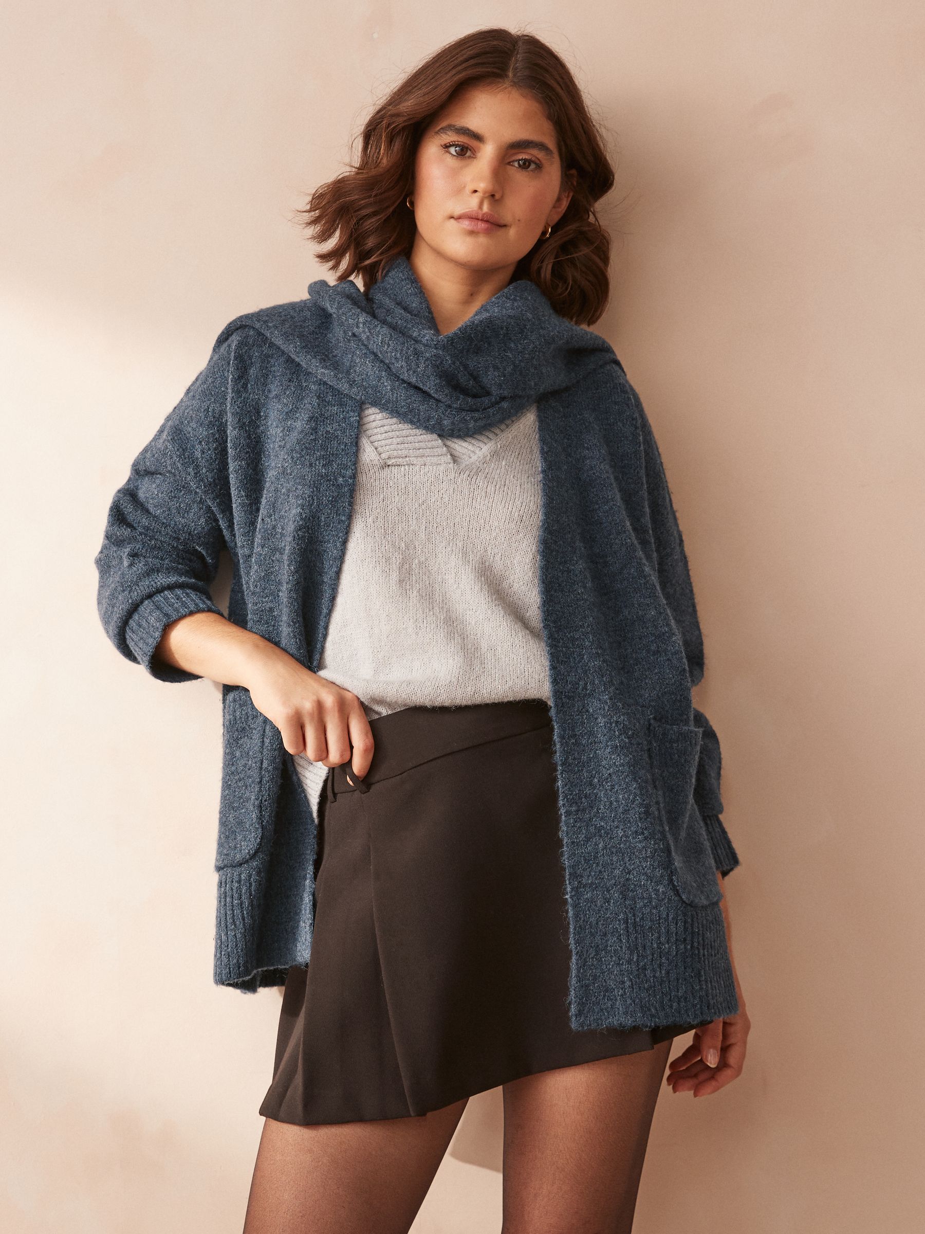 Buy Navy Scarf Cardigan from Next USA