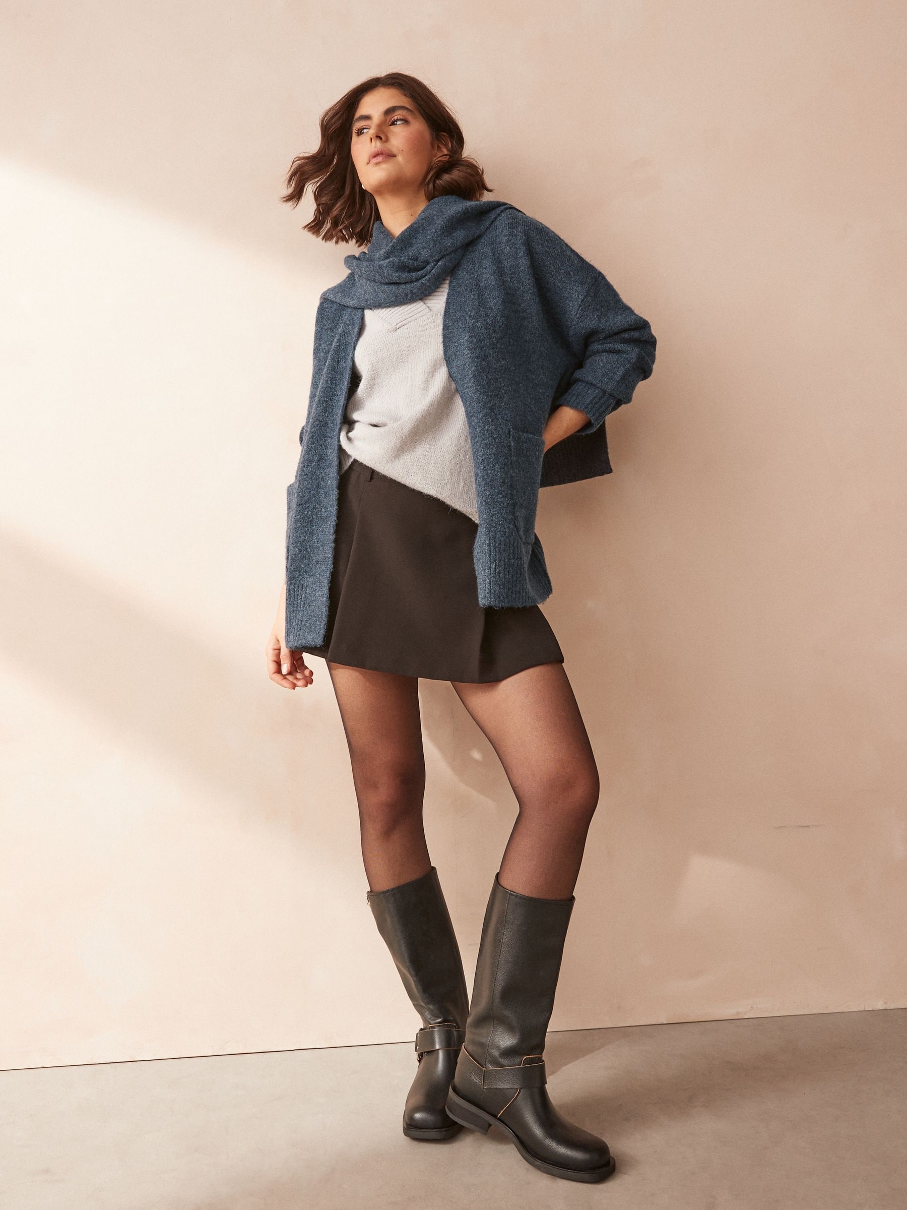 トップス NICENESS 23SS FARINAS Buy Navy Scarf Cardigan from Next USA