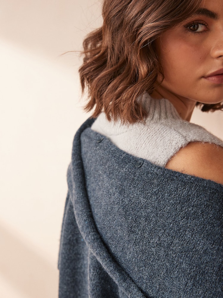 Navy Scarf Cardigan - Image 6 of 10