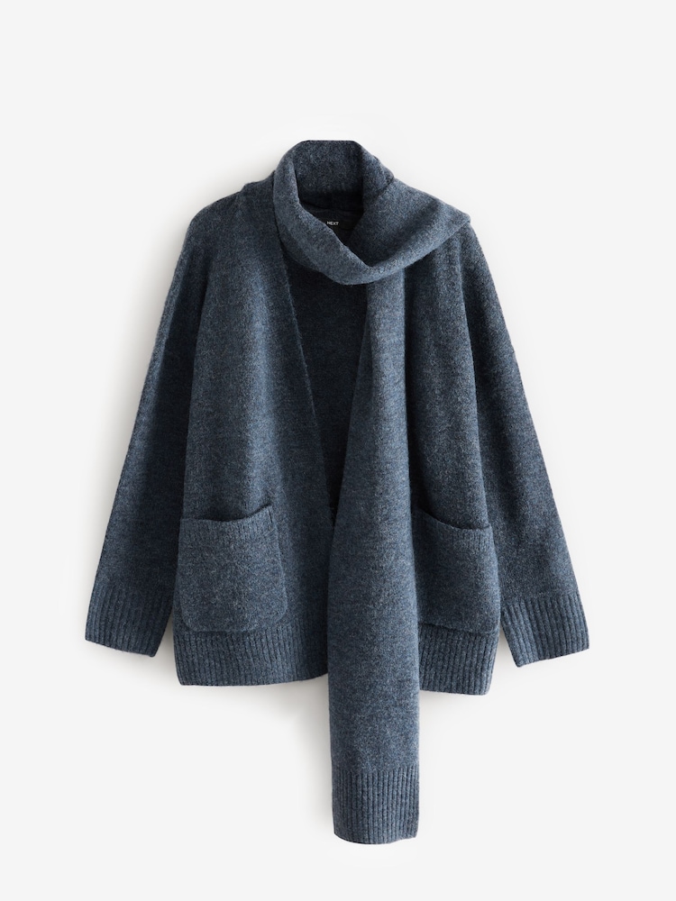 Navy Scarf Cardigan - Image 7 of 10
