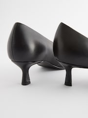 Black Forever Comfort® Leather Point Kitten Loafer Heels - Image 5 of 7