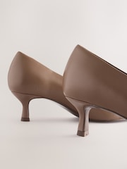 Neutral Forever Comfort® Leather Point Kitten Loafer Heels - Image 4 of 5