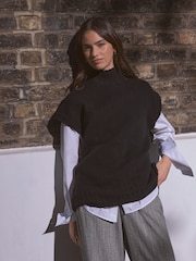 Black Wool Cashmere Knitted Tank - Image 1 of 9