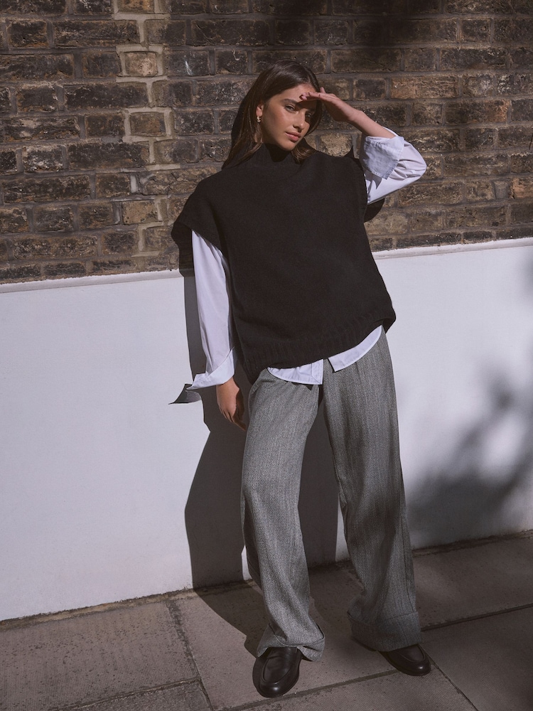 Black Wool Cashmere Knitted Tank - Image 2 of 9