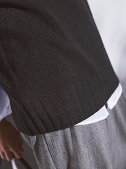 Black Wool Cashmere Knitted Tank - Image 6 of 9