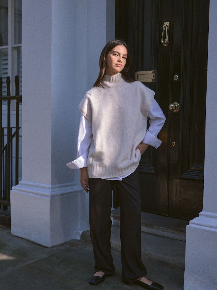 Cream Wool Cashmere Knitted Tank - Image 2 of 10