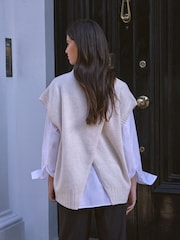 Cream Wool Cashmere Knitted Tank - Image 3 of 10