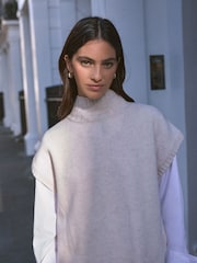 Cream Wool Cashmere Knitted Tank - Image 4 of 10