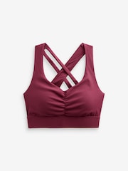 Burgundy Red Active Cross Back Bra - Image 7 of 8