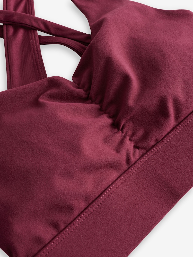 Burgundy Red Active Cross Back Bra - Image 8 of 8