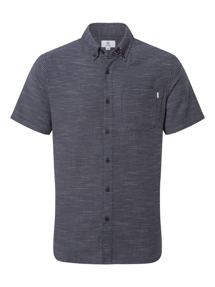Tog 24 Blue 100% Cotton Greyson Short Sleeve Shirt - Image 5 of 5