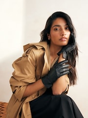 Black Leather Gloves - Image 1 of 4