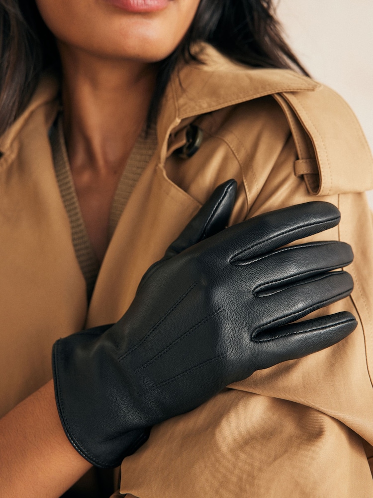 Black Leather Gloves - Image 2 of 4