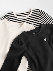 Black/White Baby Bodysuits 3 Pack - Image 8 of 11