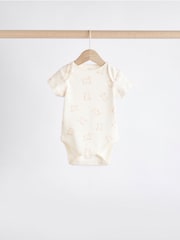 Neutral Baby Short Sleeves Bear Bodysuits 5 Pack - Image 2 of 12