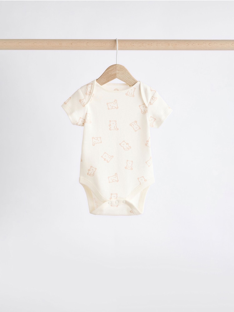 Neutrale Farbe - Kurzärmlige Baby-Bodys mit Bärenmotiv im 5er-Pack - Bild 2 von 12 Neutrale Farbe - Kurzärmlige Baby-Bodys mit Bärenmotiv im 5er-Pack - Bild 2 von 12