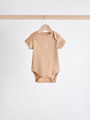 Neutral Baby Short Sleeves Bear Bodysuits 5 Pack - Image 3 of 12