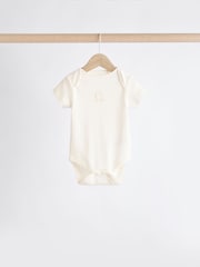 Neutral Baby Short Sleeves Bear Bodysuits 5 Pack - Image 4 of 12