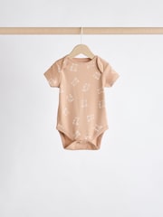 Neutral Baby Short Sleeves Bear Bodysuits 5 Pack - Image 5 of 12
