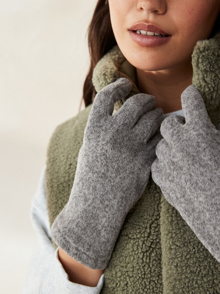 Grey Fleece Gloves - Image 1 of 4