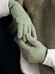 Khaki Green Fleece Gloves - Image 2 of 5