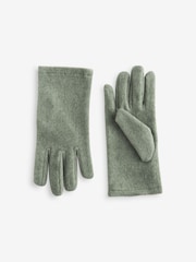 Khaki Green Fleece Gloves - Image 3 of 5