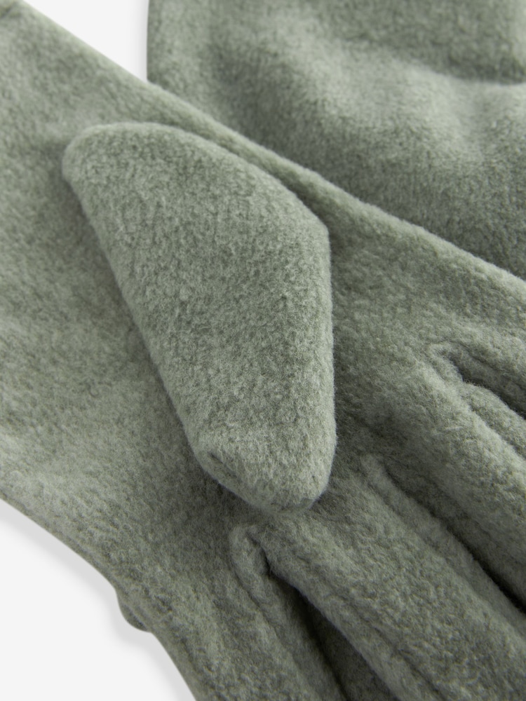 Khaki Green Fleece Gloves - Image 5 of 5