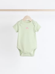 Multi 7 Pack Pastel Short Sleeve 100% Cotton Bodysuit 7 Pack - Image 4 of 14