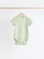 Multi 7 Pack Pastel Short Sleeve 100% Cotton Bodysuit 7 Pack - Image 8 of 14