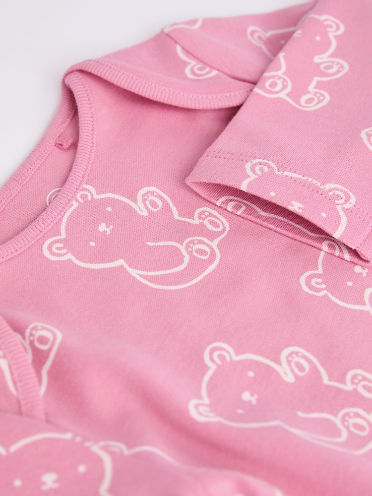 Pink Baby 100% Cotton Bodysuits 5 Pack - Image 12 of 12