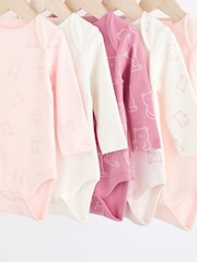 Pink Baby 100% Cotton Bodysuits 5 Pack - Image 9 of 12